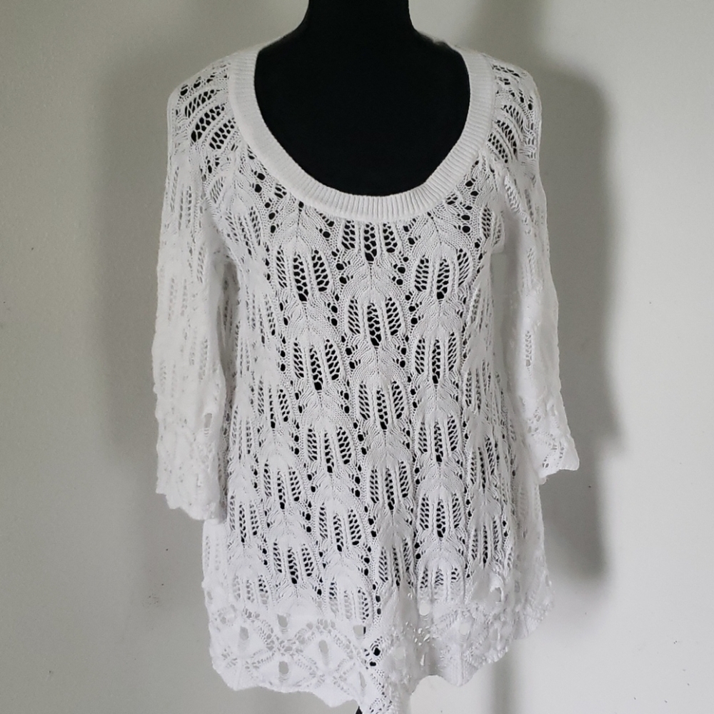 Swim Suit White Eyelet Cover up